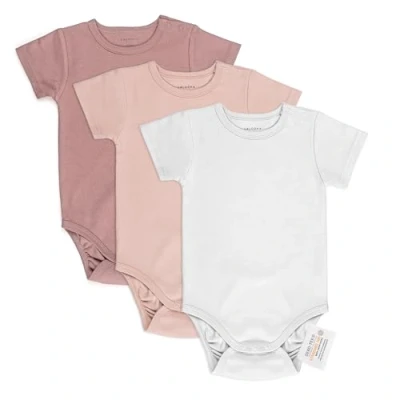 Imagen de Laloona Pack Body Bebé Algodón 100% 3 Ud. Bodies Manga Corta, Recien Nacido con Certificado OekoTex 100, Ropa Verano Niña y Niño