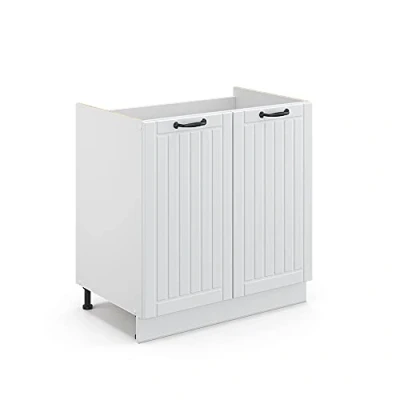 Imagen de Vicco Armario bajo para Fregadero Fame Line, Blanco casa de Campo/Blanco, 80 cm sin encimera