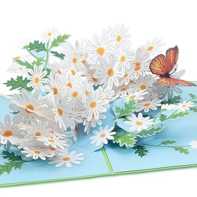 Imagen de papercrush® tarjeta pop up con margarita y mariposa de flores 3D para mujeres, cumpleaños desear una pronta recuperación, agradecimiento, día la madre