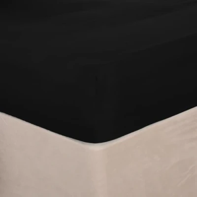 Imagen de Sábana bajera ajustable de lujo, microfibra, negro, Single