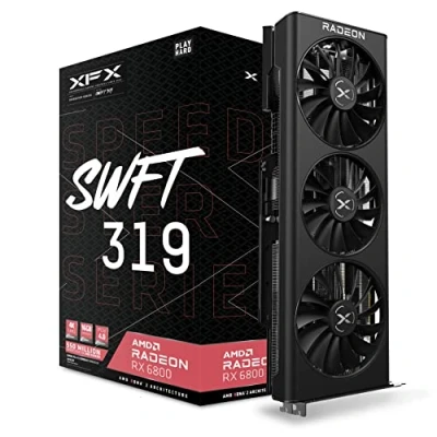 Imagen de XFX Speedster SWFT319 AMD Radeon™ RX 6800 Core Gaming Tarjeta gráfica con 16GB GDDR6, RDNA™ 2 (RX 68XLAQFD9)