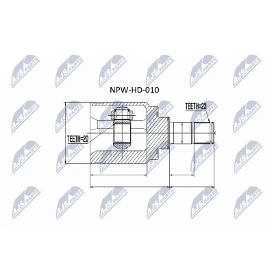 Imagen de NTY NPW HD 010 Junta Homocinética Eje trasero, derecha, trasero izquierda, HONDA: CR V 2