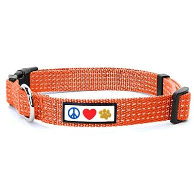 Imagen de Pawtitas Collares para Perros Reflectante Adaptable Collar Perro y Cachorro Ajustable Resistente Ideal Entrenamiento Color Naranja Extra Pequeño