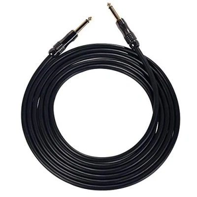 Imagen de Rayzm cable para guitarra,3 metros de guitarra/bajo,calidad profesional,sin ruido escenario y estudio, 6,35mm con conectores dorados