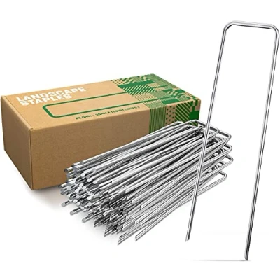Imagen de GardenGloss Estacas de anclaje suelo galvanizadas para fijación (150 mm x 25 2,8 diámetro, 100 unidades)