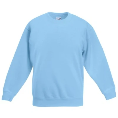Imagen de Fruit Of The Loom Sudadera de Cuello Redondo clásico, manga larga para niño azul claro 7 8 Years