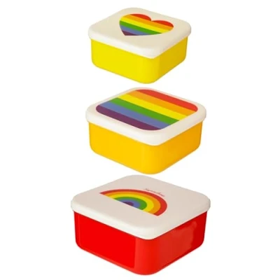 Imagen de Puckator Lot de 3 Boites Repas Somewhereâ ARC en Ciel Fiambreras, Multicolor, único