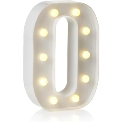 Imagen de anso Letrero de luz LED con letras y números del alfabeto para decoración hogar, fiesta cumpleaños, eventos, luces nocturnas, 22 cm (O)