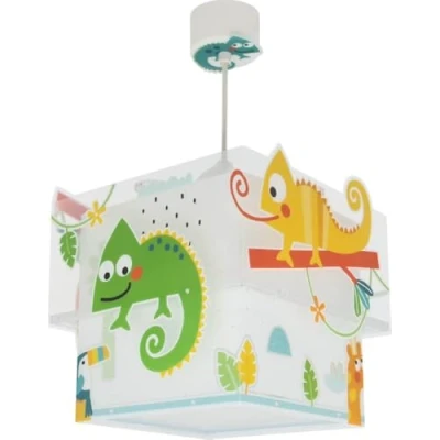 Imagen de Dalber Lámpara de techo colgante infantil Happy Jungle Camaleón animales jungla, 63312, E27