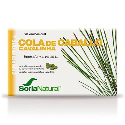 Imagen de Soria Natural Cola de Caballo pastillas Potente Diurético Drena Retención Líquidos, Fortalece y Nutre tu Cabello Uñas Caja 60 comprimidos