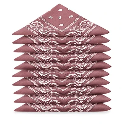 Imagen de EL BANDANA Lote de bandanas 100% Algodon primera calidad Paisley Panuelo Cabeza Cuello Bufanda Juego 10 Marrone