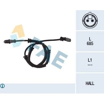Imagen de FAE 78095 Sensor de ABS Eje delantero Hall 2 685 OPEL: Vivaro A Furgón, Combi, RENAULT: TRAFIC Bus, Kasten