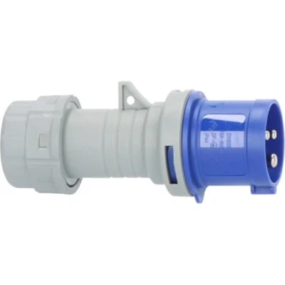Imagen de Brennenstuhl clavija CEE 230V/16A (para uso exterior IP44, adaptador enchufe para camping, conexión fácil, 3 polos, de pines)