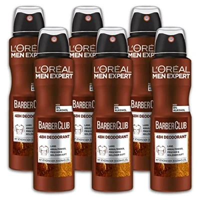 Imagen de L&#039;Oréal Men Expert Desodorante en aerosol Barber Club, 6 unidades de 150 ml