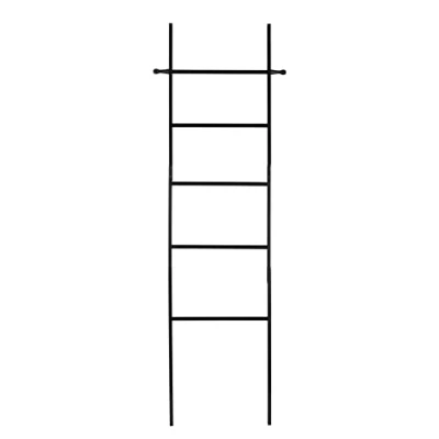Imagen de WENKO Escalera toallero «Loft», Hermosa Que Puede ser usada como o Perchero, Hecha de bambú auténtico, 43 x 170 33 cm, en Color Negro