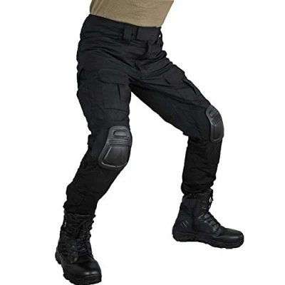 Imagen de zuoxiangru Pantalones tácticos multicámara para Hombres Multi Bolsillos Camuflaje Militar de Caza Combate Airsoft al Aire Libre con Rodilleras (Negro, Tag 36)