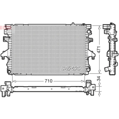 Imagen de DENSO DRM32040 Radiador, refrigeración del motor 710 495 34 VOLKSWAGEN: Transporter 5, 5 Bus, Multivan (7HM