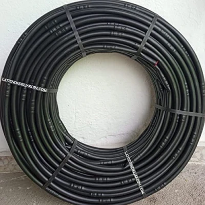 Imagen de Suinga. 100 metros TUBERIA 16mm negra AUTOCOMPENSANTE cada 50 cm separación por gotero. Caudal 2,1 l/h. Tubería para riego goteo utilizada en terrenos llanos o con desniveles