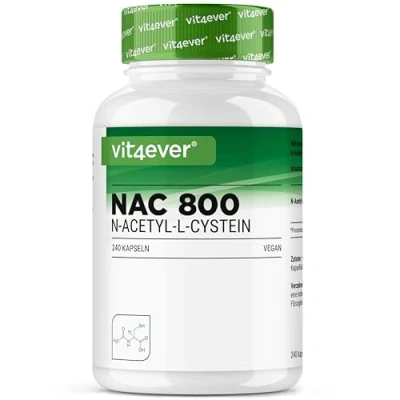 Imagen de NAC N Acetil L Cisteína 180 cápsulas con 800 mg cada una Suministro para 6 meses Vegano Altamente dosificado