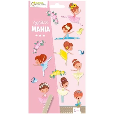 Imagen de Clairefontaine ES Avenue Mandarine CC046C Un sachet Decalco Mania comprenant 2 feuilles de décalcomanies, Danseuses