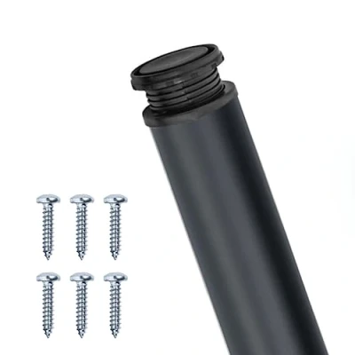 Imagen de Gedotec Patas de Mesa Metal Negro Mate Eco D 60 mm [Extremadamente estables] 1 Pieza I Altura Regulable 710 + 30 Incluye Material fijación