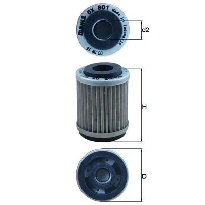 Imagen de MAHLE ORIGINAL OX 801 Filtro de aceite Cartucho filtrante