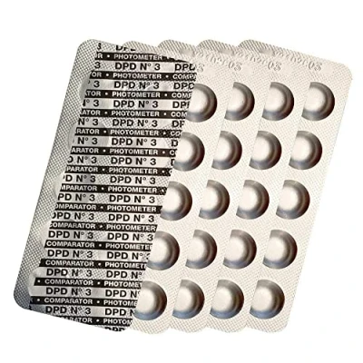 Imagen de harren24 Pastillas de prueba para fotómetros DPD 1 Cloro, DPD3, DPD4 Oxígeno Activo, Alcalinidad M, CYA, Rojo Fenol Valor en pH Comprobador agua piscina 50/100/250/500x (DPD3 / 50x)