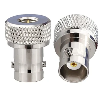 Imagen de TUOLNK SMA macho a BNC hembra conector coaxial RF para radio bidireccional Walkie Talkie adaptador 2 juegos