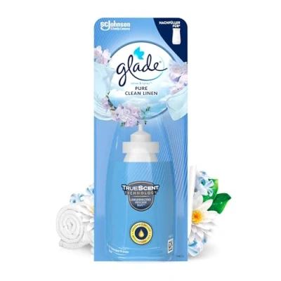 Imagen de Glade recambio para Ambientador Automático Sense &amp; Spray con sensor de movimiento, Fragancia Frescor Ropa Limpia, 1 18 ml