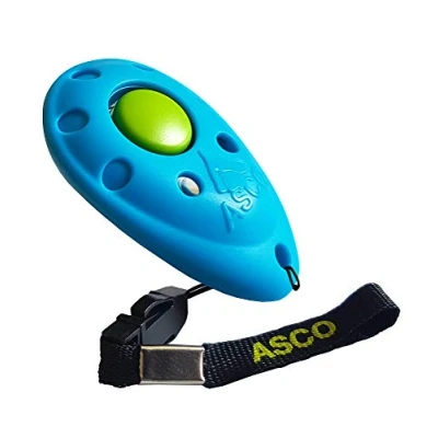 Imagen de ASCO clicker prémium Entrenamiento, Profesional para Perros Gatos y Caballos, adiestramiento de con clicker, Azul AC04P