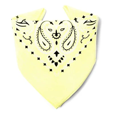 Imagen de EL BANDANA Estampado Paisley 100% Algodón Máximo grosor 20 Colores Exclusivos Amarillo Pastel (Modelo Mandala)