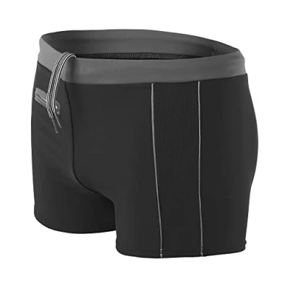 Imagen de Aquarti Bañador para Hombre Tipo Boxer, 010 Negro/Gris, XL