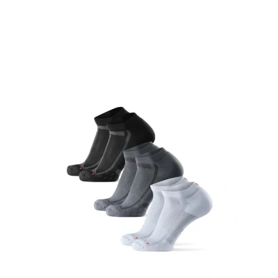 Imagen de DANISH ENDURANCE 3 Pack Calcetines Cortos de Running, Antiampollas, Técnicos, Deporte, para Hombre y Mujer Multicolor (1x Negro/Gris, 1x Gris/Negro, Blanco) 43 47