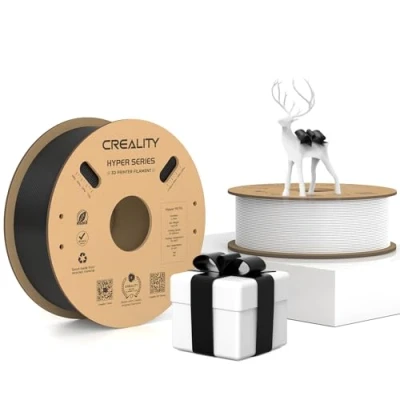 Imagen de Creality filamento Hyper PETG, blanco y negro de 1.75 mm PETG 2 kg, impresora 3D precisión dimensional +/ 0.03 mm, materiales impresión para la mayoría