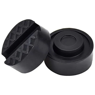 Imagen de Paquete de 2 Almohadillas para Gato Coche, Bloque Goma Ranuradas Universales Protector Elevador Hidraulico Bloques Soporte Piso del Coche