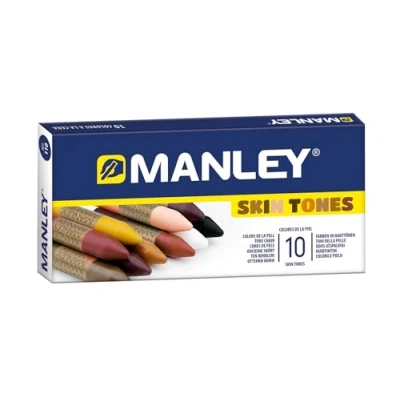 Imagen de Manley Estuche 10 Unidades Ceras Diversidad de Colores Creatividad sin Límites Skin Tones (Colores la Piel) Para Todas las Edades