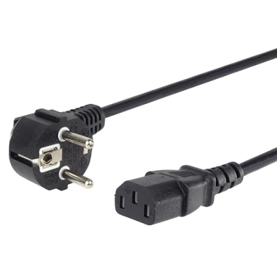 Imagen de PremiumCord Cable de Alimentación 230 V, 1 m, con Contacto Tierra En Ángulo A Enchufe C13, IEC 320, para PC 3 Pines, Color Negro