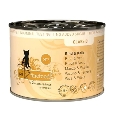 Imagen de catz finefood N 7 Comida para Gatos húmeda de Ternera y refinada con Albaricoque piña, 6 latas 200 g