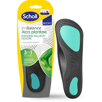 Imagen de Scholl Plantilla ortopédica In Balance Arch para aliviar el dolor, plantillas ortopédicas pies planos, de gel acolchadas doble capa con soporte flexible, talla L (42,5 a 45), 1 par
