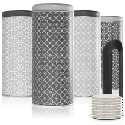 Imagen de com four® 4X Coffee Pad Box contenedor de Almacenamiento para cápsulas café Caja Decorativa con 2 diseños en Colores (4 Piezas Juego 4)