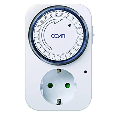 Imagen de SIMON Programador Analógico Diario, Enchufe Temporizador Programable, Compacto y Analógico, con Luz LED luminosa, Intensidad 16A, 230V/50Hz, Color Blanco