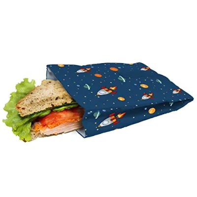 Imagen de Bolsa para Sandwich Reutilizable, ecológica, Adaptable, facil de Limpiar y Apta Lavadora