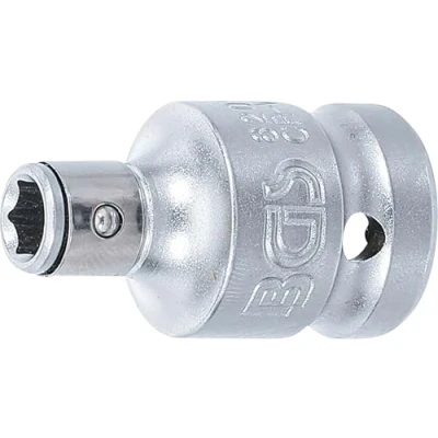 Imagen de BGS 8201 Adaptador de puntas con bola retención 12,5 mm (1/2&quot;) hexágono interior 6,3 (1/4&quot;)