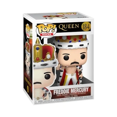 Imagen de Funko POP! Rocks: Freddie Mercury King Collectible Toy Reina Figuras Miniaturas Coleccionables Para Exhibición Idea De Regalo Mercancía Oficial Juguetes Niños Y Adultos Fans Music