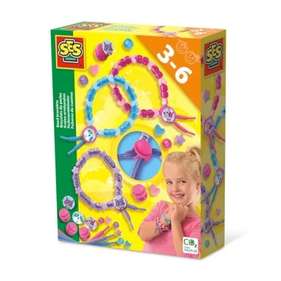 Imagen de SES Creative 14047 Pulseras de cuentas, tamaño ajustable, fabricación joyas para niños pequeños
