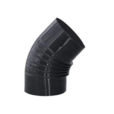 Imagen de Codo 45 en color negro vitrificado 900C Ø120 mm para conductos de estufas y chimeneas