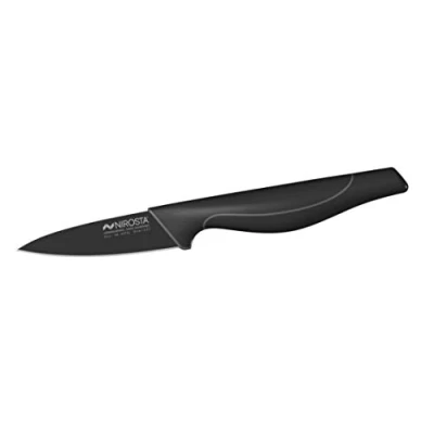 Imagen de Nirosta Cuchillo Patatero, especial para Pelar Patatas, cortar Frutas y Verduras, Profesional, Acero Inoxidable Mango en Polipropileno, Color Negro, 9 20 cm