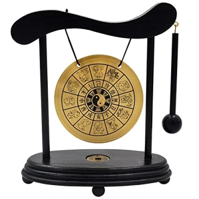 Imagen de Zen Art Brass Feng Shui Desktop Gong del zodiaco W Fengshuisale rojo pulsera de cadena W3359
