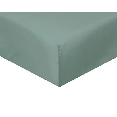 Imagen de Sleepdown Sábana Bajera Ajustable súper Suave y acogedora de fácil Cuidado polialgodón, Ropa Cama Lujo 25 cm Profundidad, no Necesita Planchado, Verde Salvia Super King