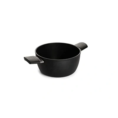 Imagen de Woll Eco Lite Olla inductiva (24 cm de diámetro, 11 alto, 5 litros, con 2 asas laterales, apta para todo tipo fuegos, aluminio fundido 100% reciclado), color negro